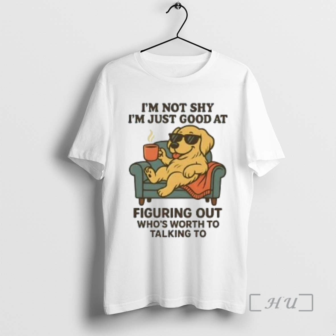 Trending Golden Retriever Im Not Shy Im Just Good At Figuring Out Premium T Shirts Hoodie Sweatshirt | PurePodTees.com