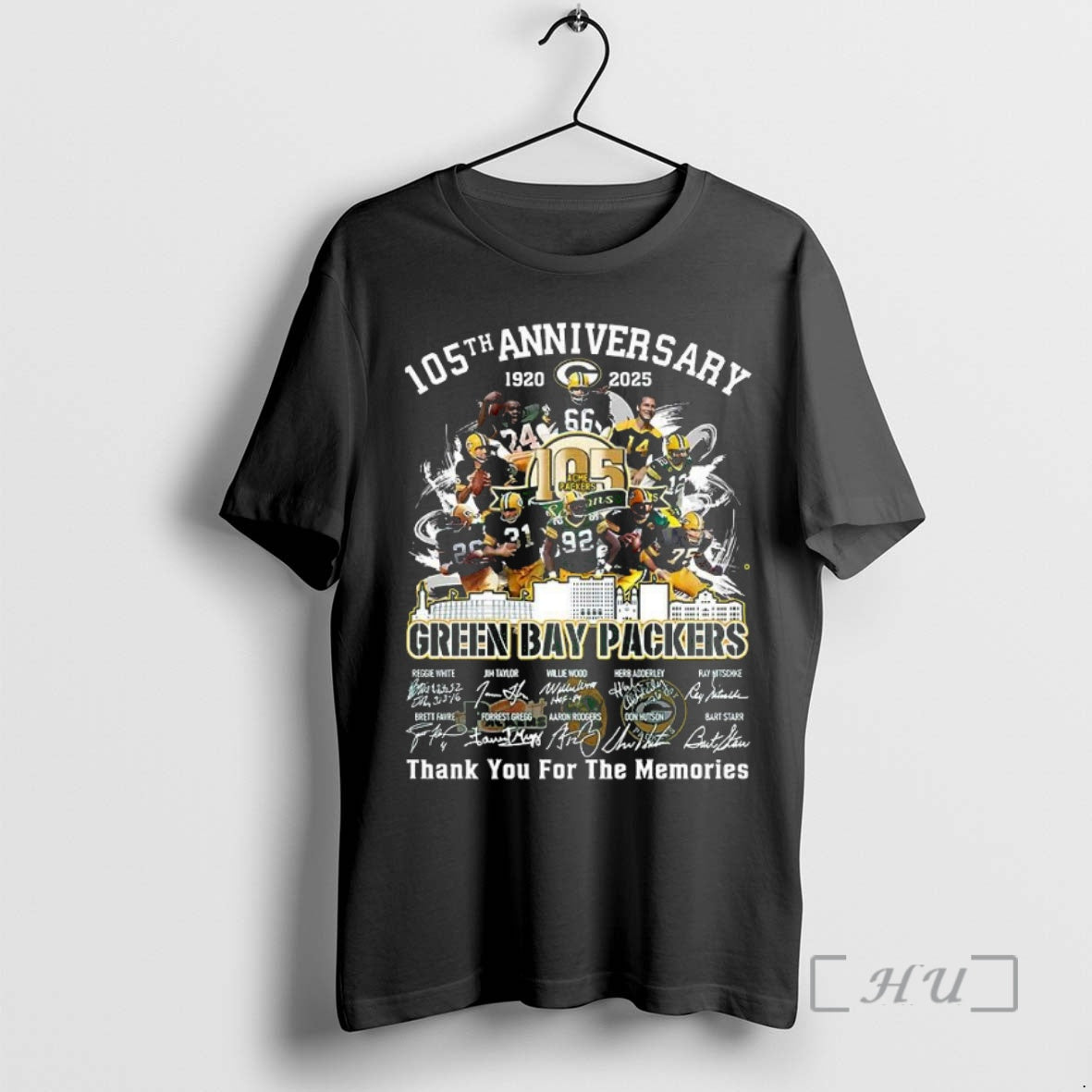 Trending Green Bay Packers 105th Anniversary Thank You For Memories Player Signature Shirt Hoodie Sweatshirt