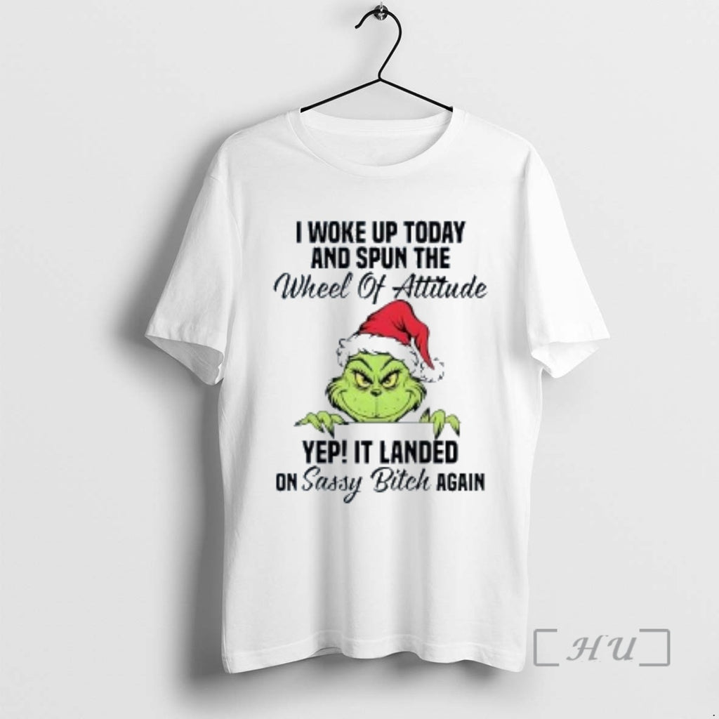 Trending Grinch I Woke Up Today And Spun The Wheel Of Attitude Christmas Premium Shirt Hoodie Sweatshirt | PurePodTees.com