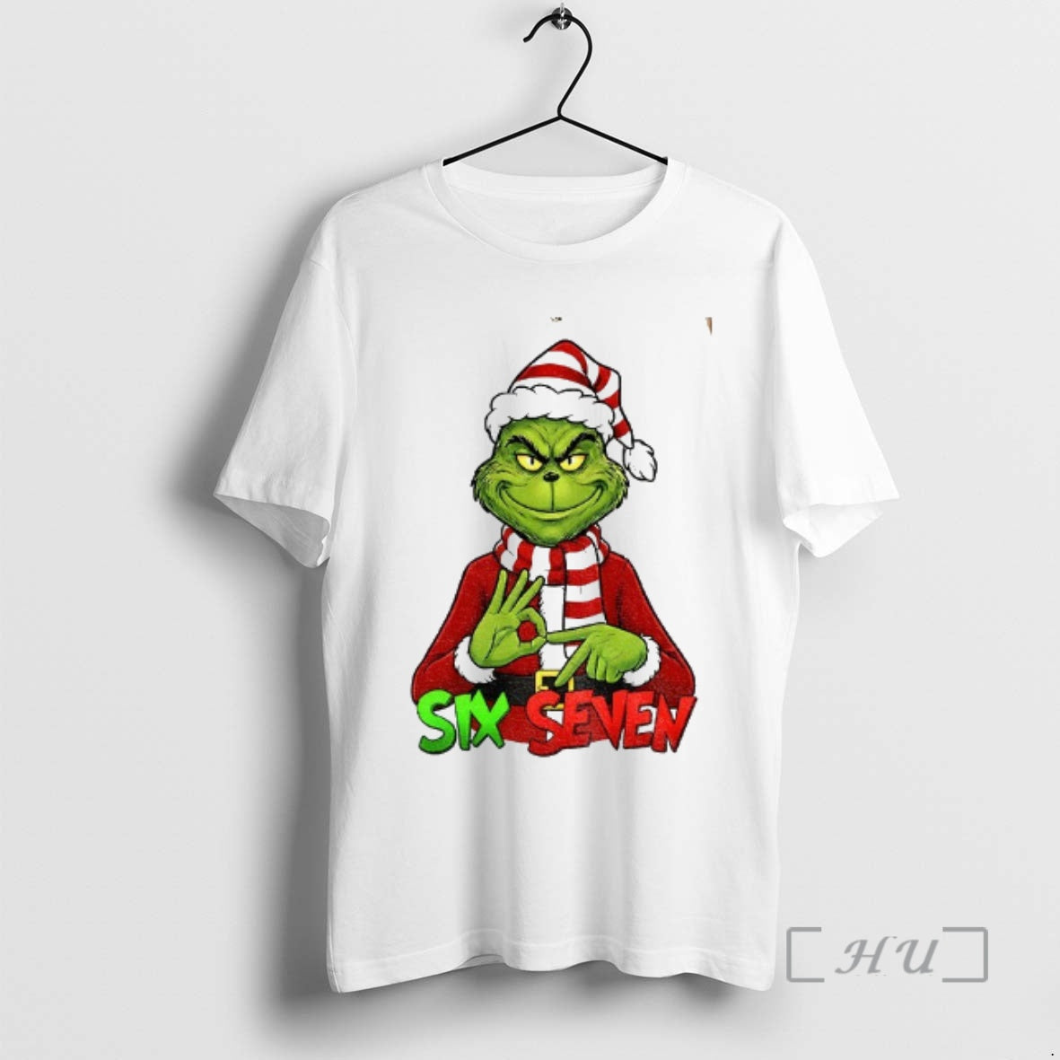 Trending Grinch Santa Claus Six Seven Meme Merry Christmas Shirt Hoodie Sweatshirt | PurePodTees.com