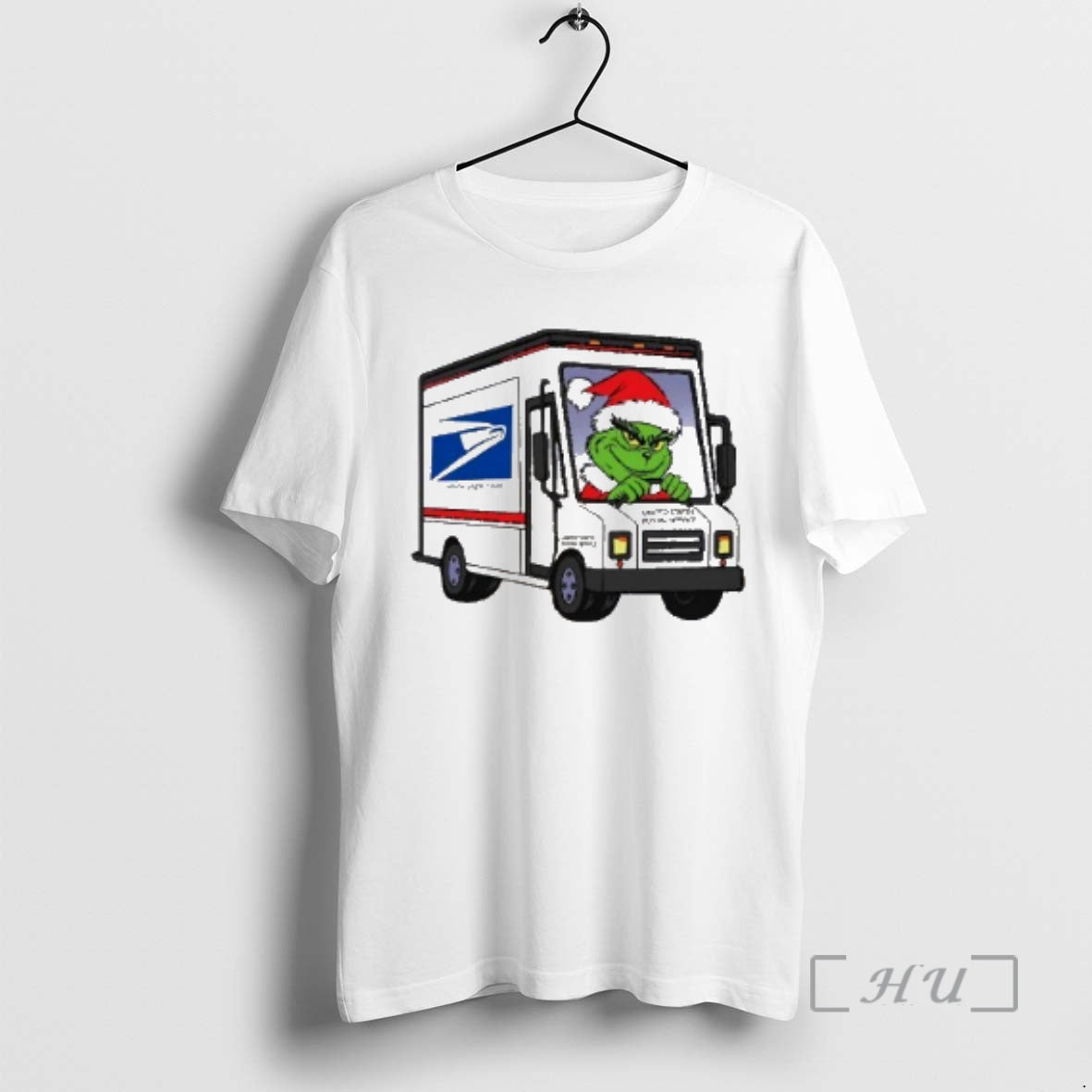 Trending Grinch Santa Drive Truck Usps Merry Christmas Shirt Hoodie Sweatshirt | PurePodTees.com