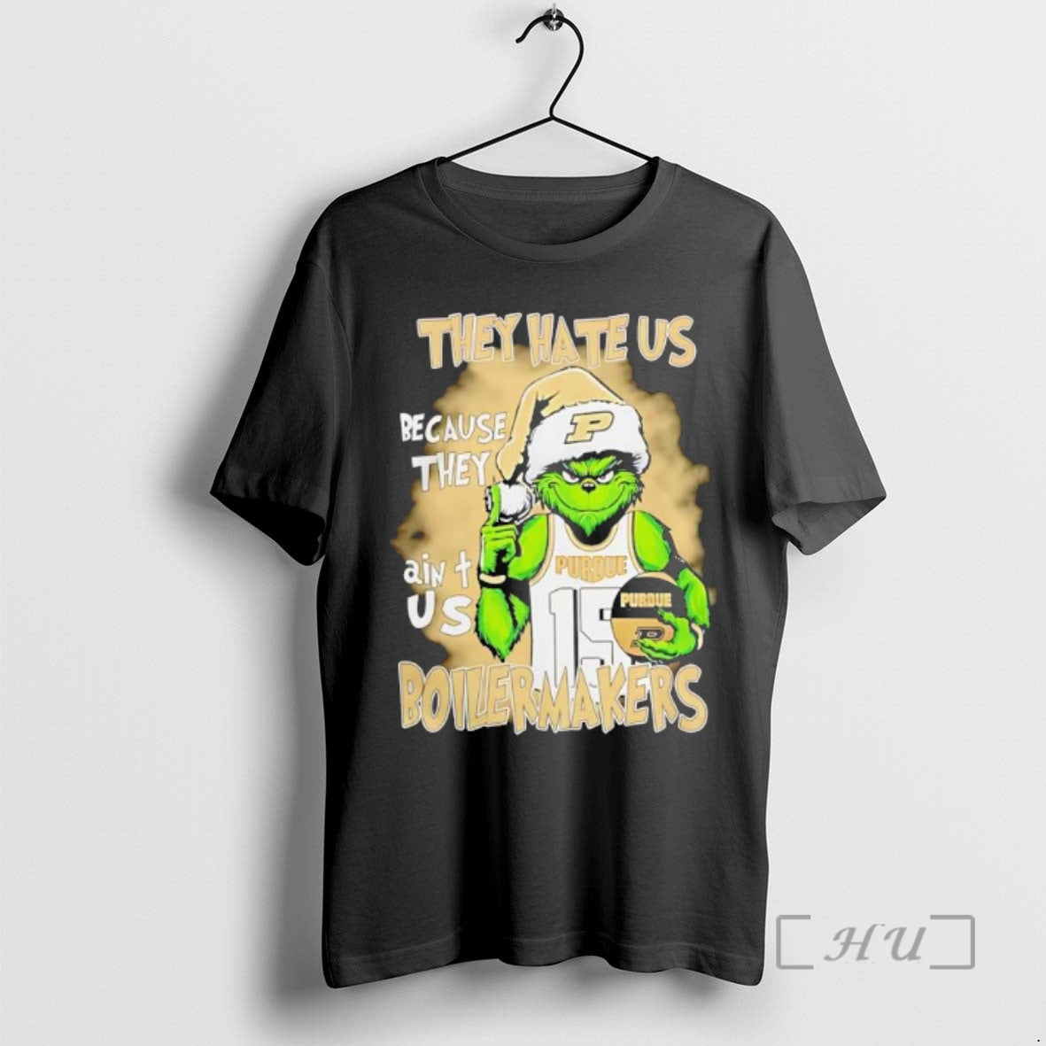 Trending Grinch They Hate Us Because Aint Us Purdue Basketball Christmas 25 Premium T Shirts Hoodie Sweatshirt