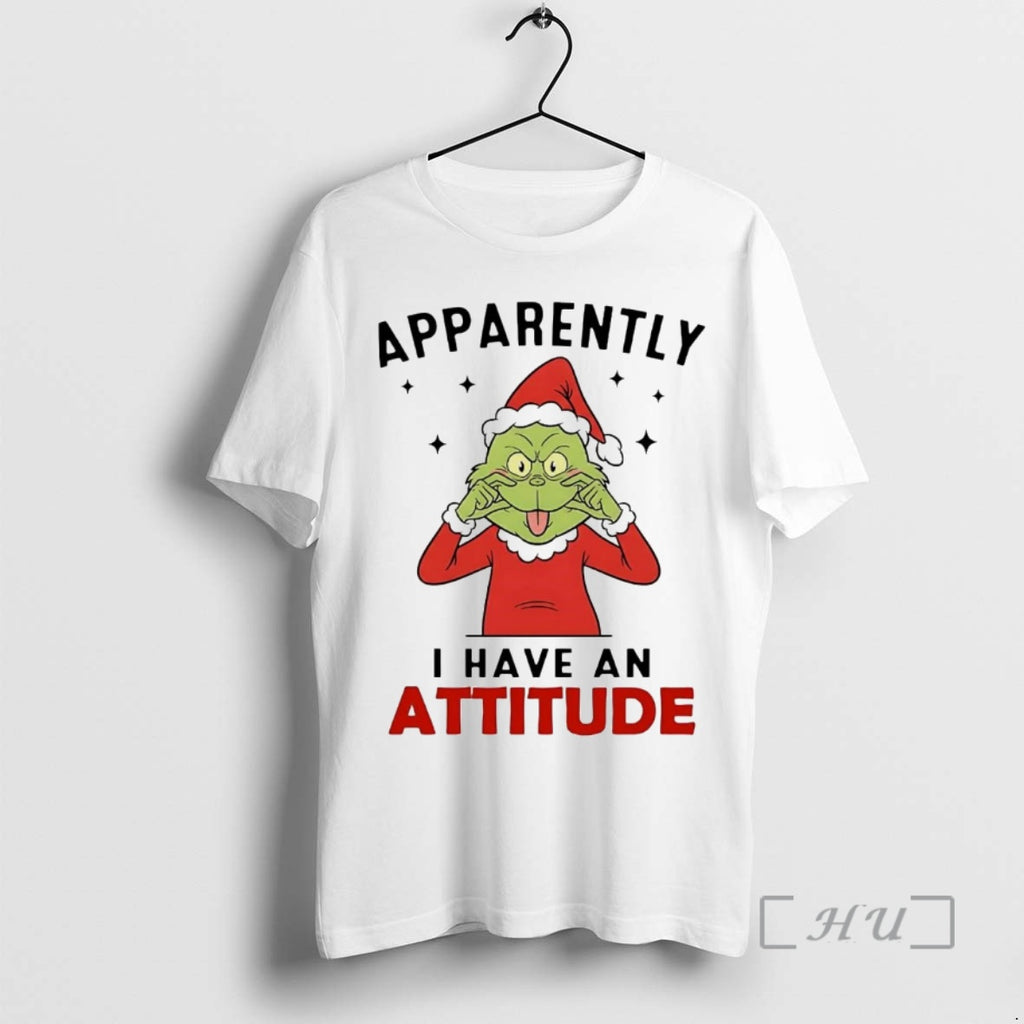 Trending Grinch Apparently I Have An Attitude Christmas Shirt Hoodie Sweatshirt | PurePodTees.com