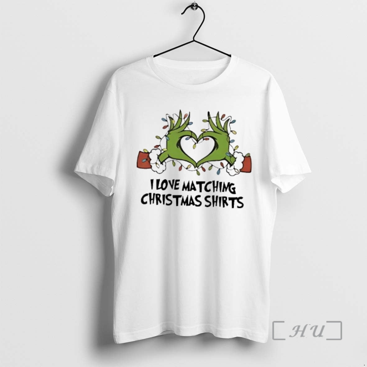Trending Grinch Hand I Love Matching Christmas Shirt Hoodie Sweatshirt | PurePodTees.com