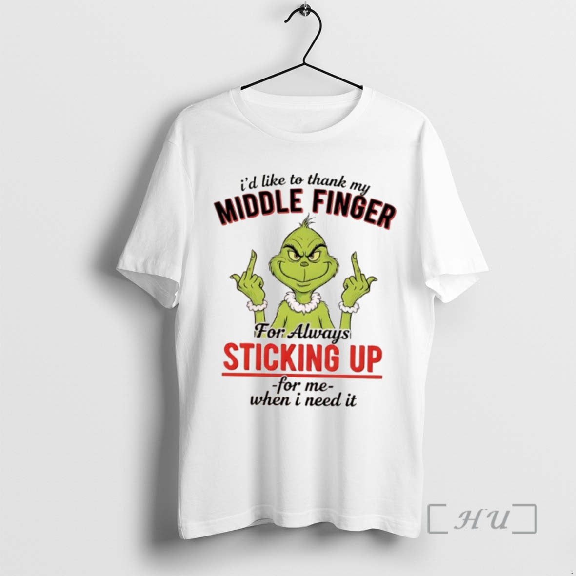 Trending Grinch Id Like To Thank My Middle Finger For Always Sticking Up For Me Shirt Hoodie Sweatshirt | PurePodTees.com