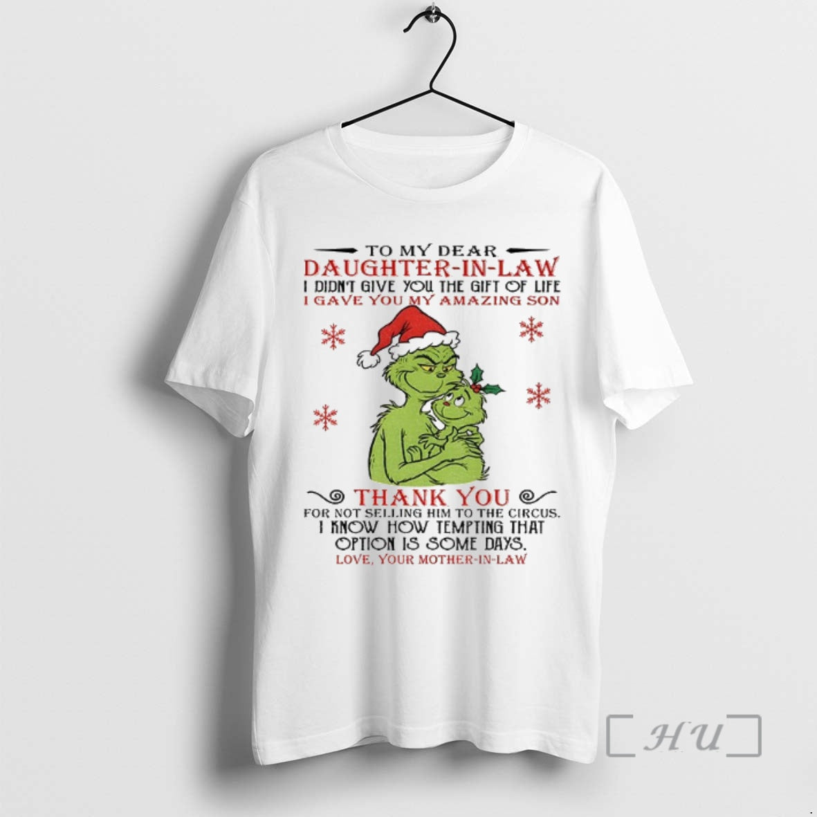 Trending Grinch To My Dear Daughter In Law Didnt Give You The Gift Of Life Shirt Hoodie Sweatshirt | PurePodTees.com