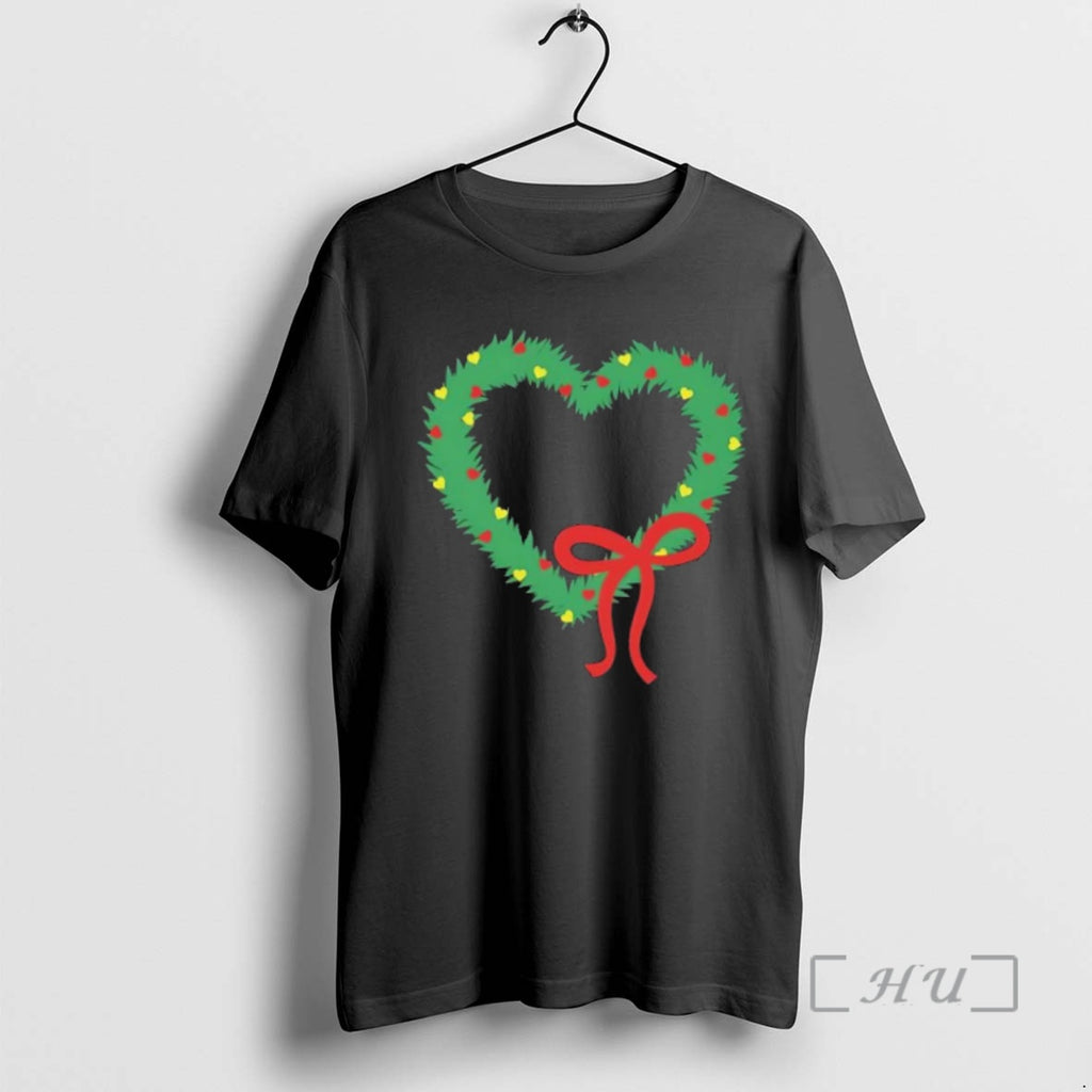 Trending Heart Wreath Christmas 2025 Shirt Hoodie Sweatshirt | PurePodTees.com
