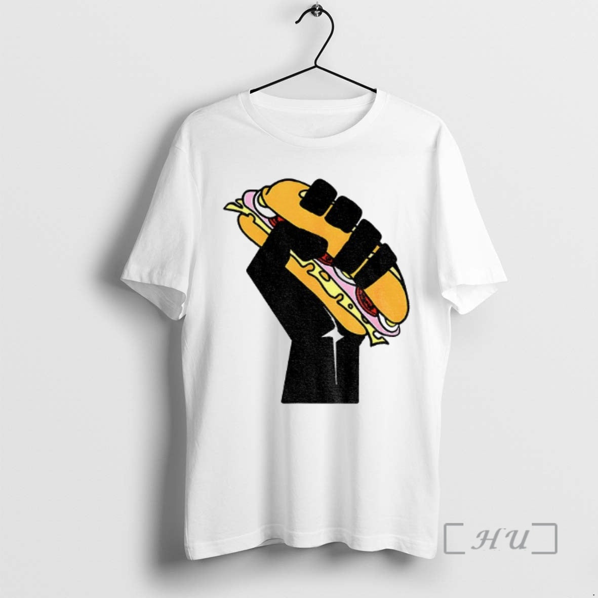 Trending Hoagie Sandwich Guy Black Fist Resist Fascism Anti Trump Shirt Hoodie Sweatshirt | PurePodTees.com