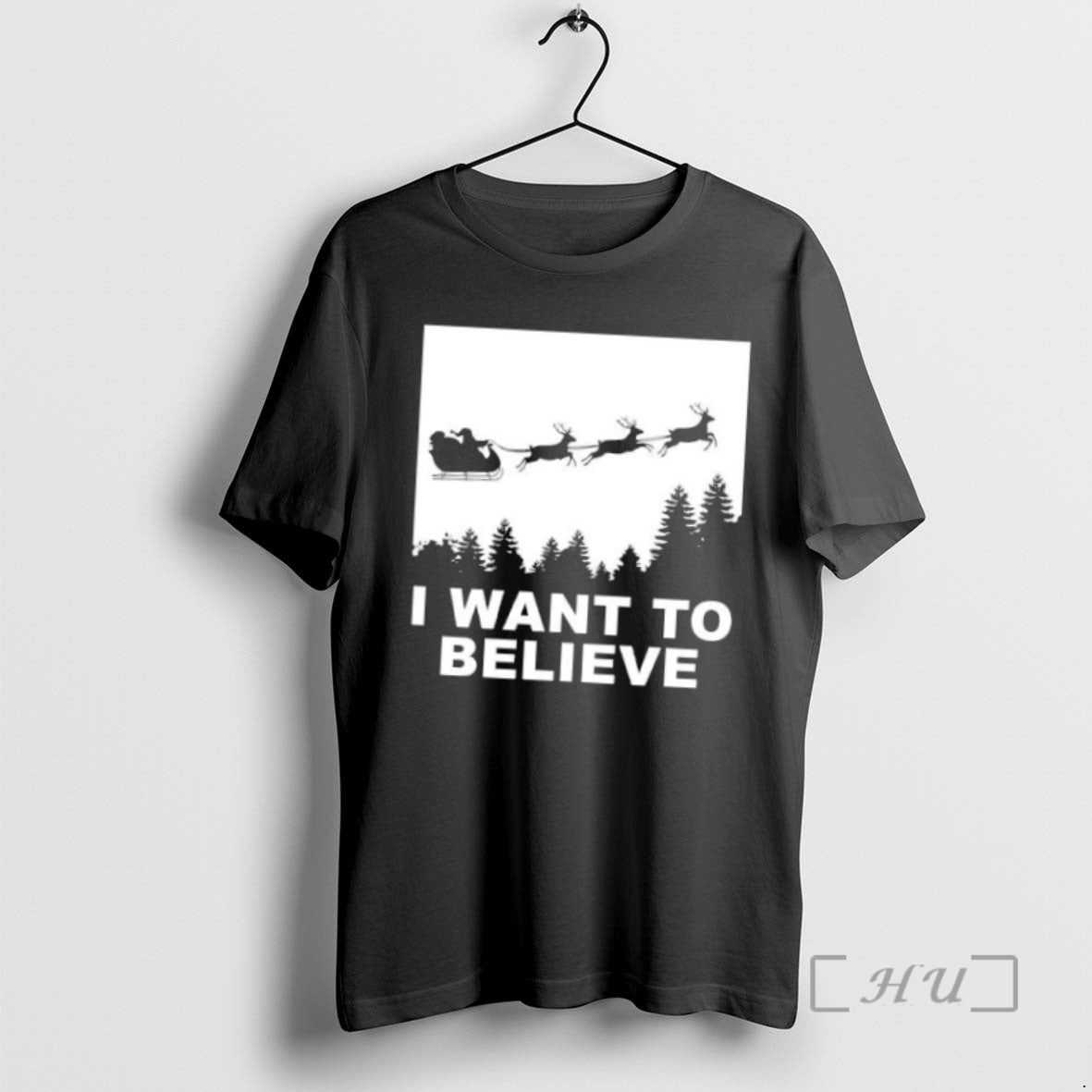 Trending I Want To Believe Christmas Santas Sleigh Shirt Hoodie Sweatshirt | PurePodTees.com
