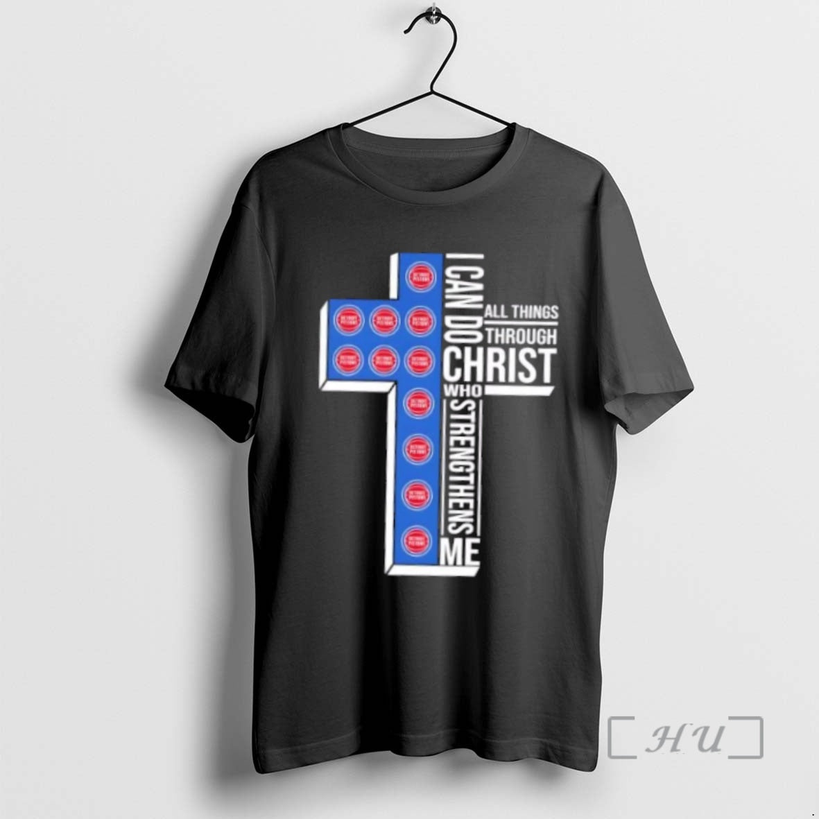 Trending I Can Do All Things Through Christ Who Strengthens Me Detroit Pistons Basketball Cross Shirt Hoodie Sweatshirt