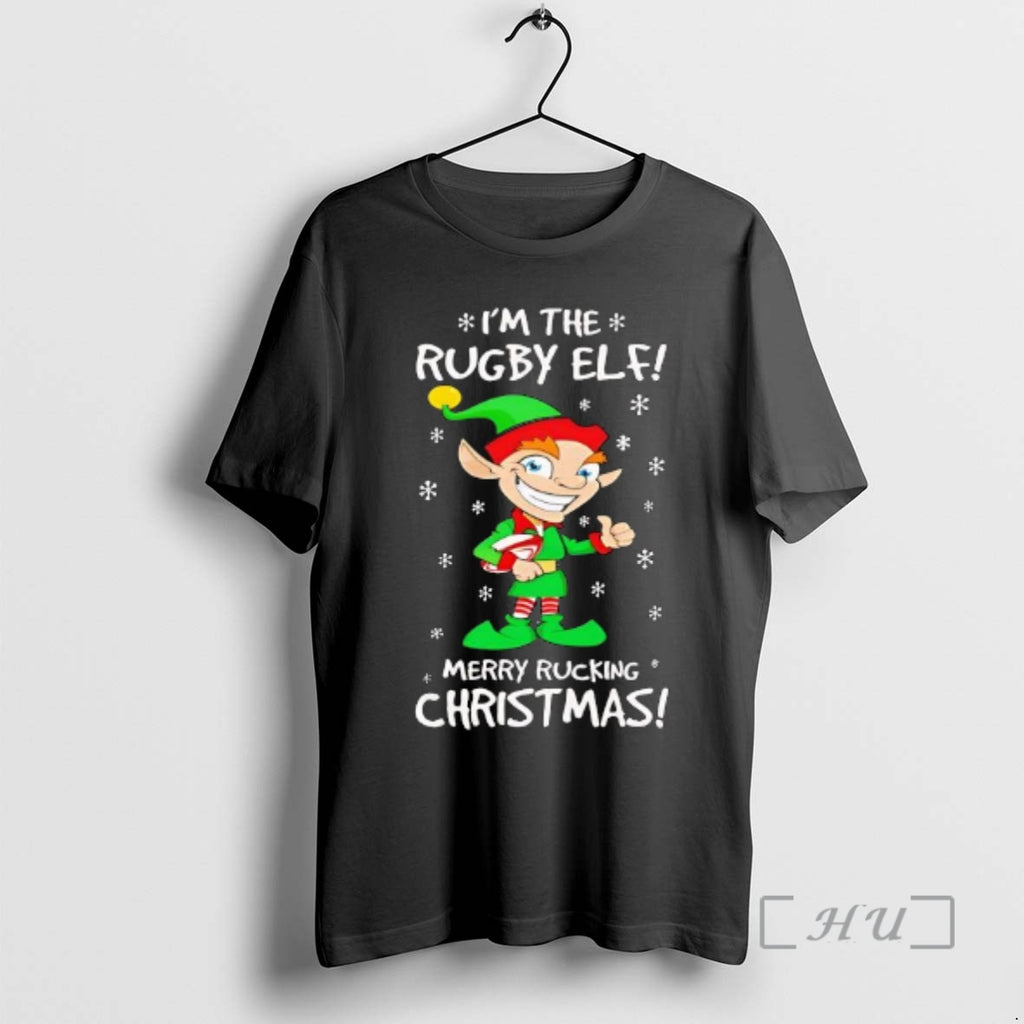 Trending Im The Rugby Elf Christmas Jumper Shirt Hoodie Sweatshirt | PurePodTees.com