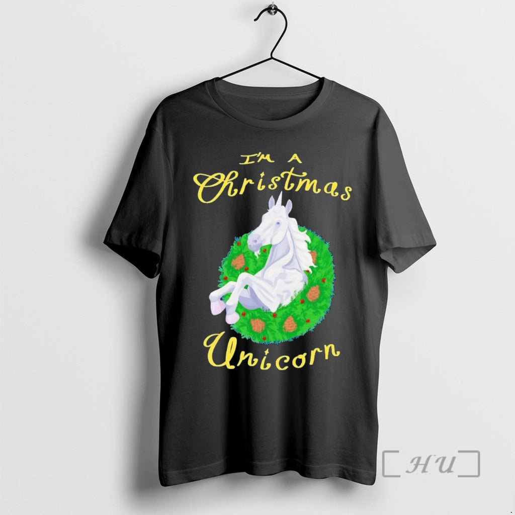 Trending Im A Christmas Unicorn Wreath Shirt Hoodie Sweatshirt | PurePodTees.com