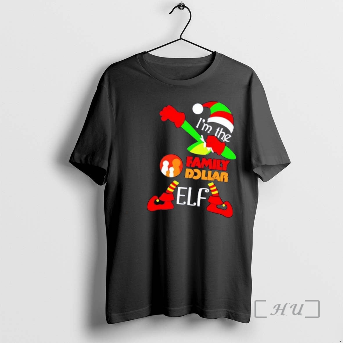 Trending Im The Family Dollar Elf Dabbing Christmas Shirt Hoodie Sweatshirt | PurePodTees.com