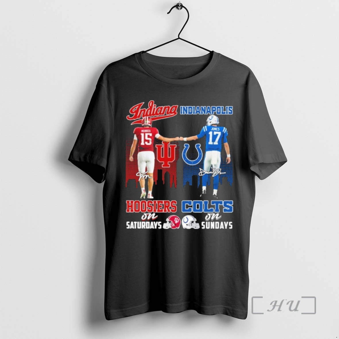 Trending Indiana Mendoza Hoosiers On Saturdays X Indianapolis Jones Colts On Sunday Signature City Premium Shirt Hoodie...