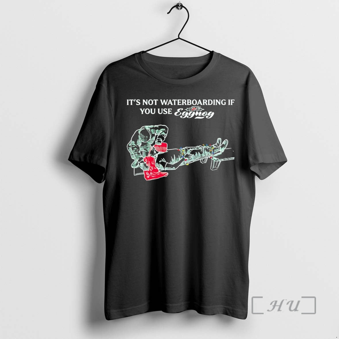 Trending Its Not Waterboarding If You Use Eggnog Christmas Shirt Hoodie Sweatshirt | PurePodTees.com