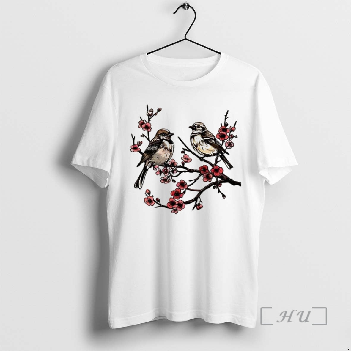 Trending Japanese Cherry Blossoms Birds Shirt Hoodie Sweatshirt | PurePodTees.com