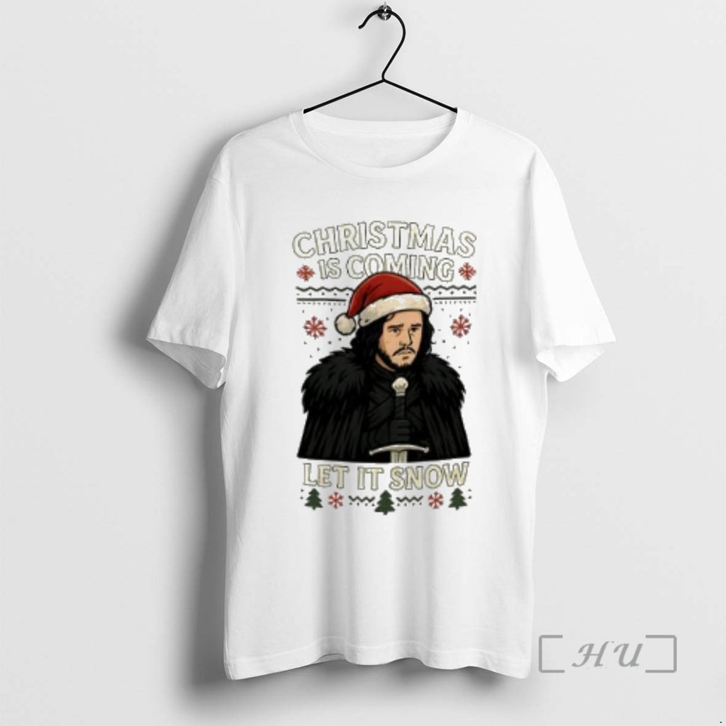 Trending Jon Snow Game Of Thrones Christmas Is Coming Let It Snow Premium T Shirts Hoodie Sweatshirt | PurePodTees.com