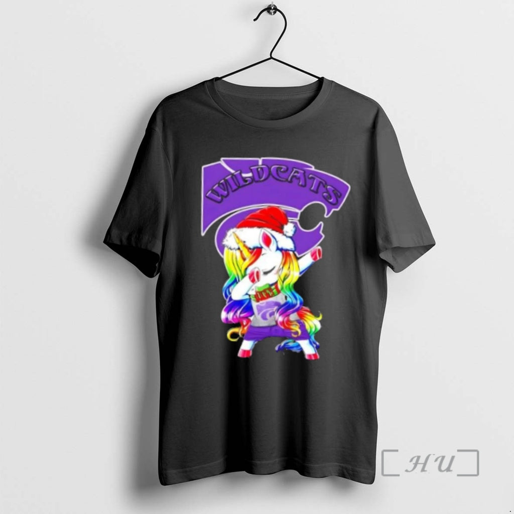 Trending Kansas State Wildcats Football X Unicorn Santa Hat Dabbing Merry Christmas Shirt Hoodie Sweatshirt | PurePodTees.com