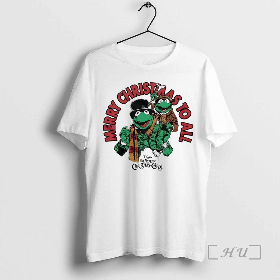 Trending Kermit The Frog And Robin The Frog Muppets Merry Christmas To All Premium Shirt Hoodie Sweatshirt | PurePodTees.com