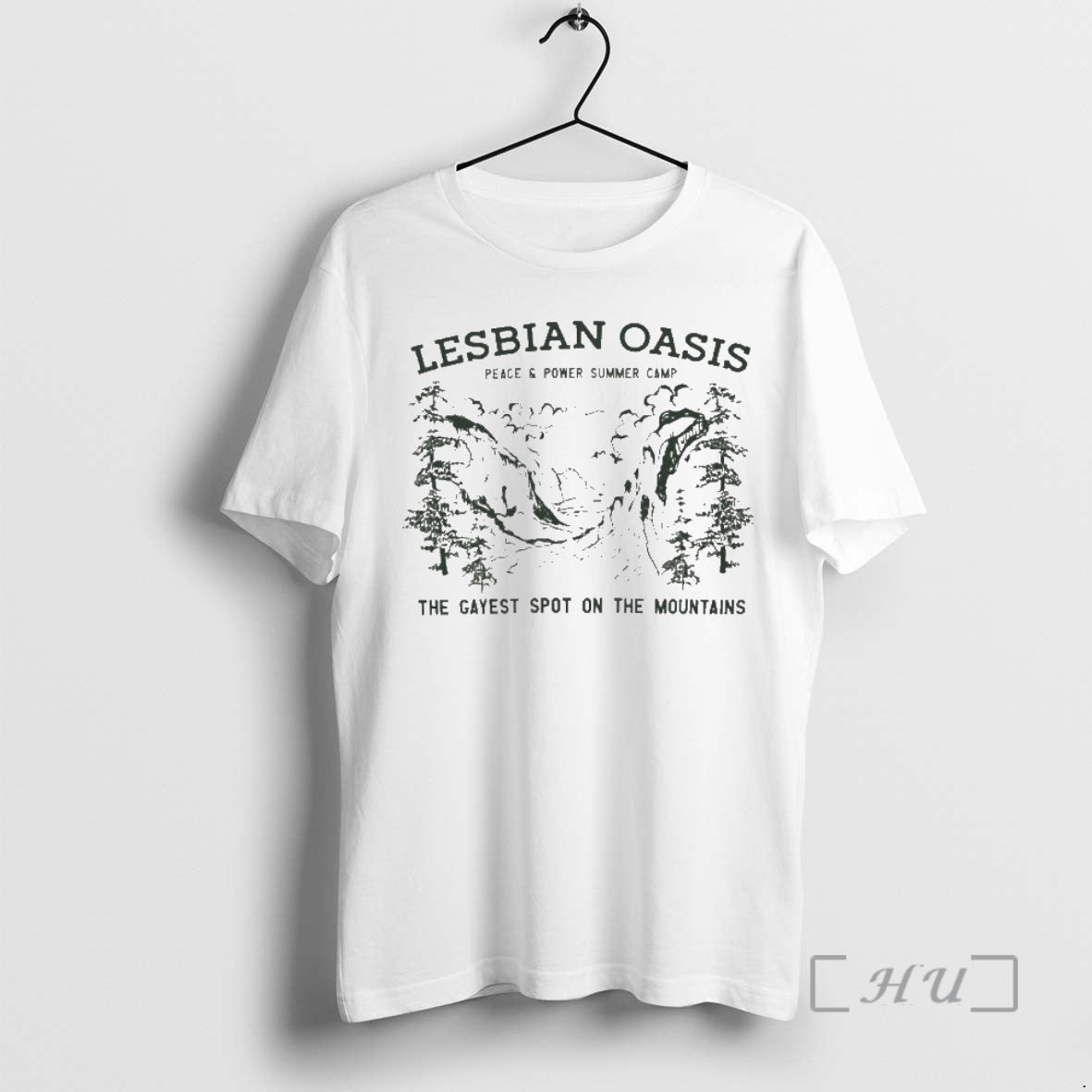 Trending Lesbian Oasis Peace And Power Summer Camp The Gayest Spot On The Mountains Premium Shirt Hoodie Sweatshirt