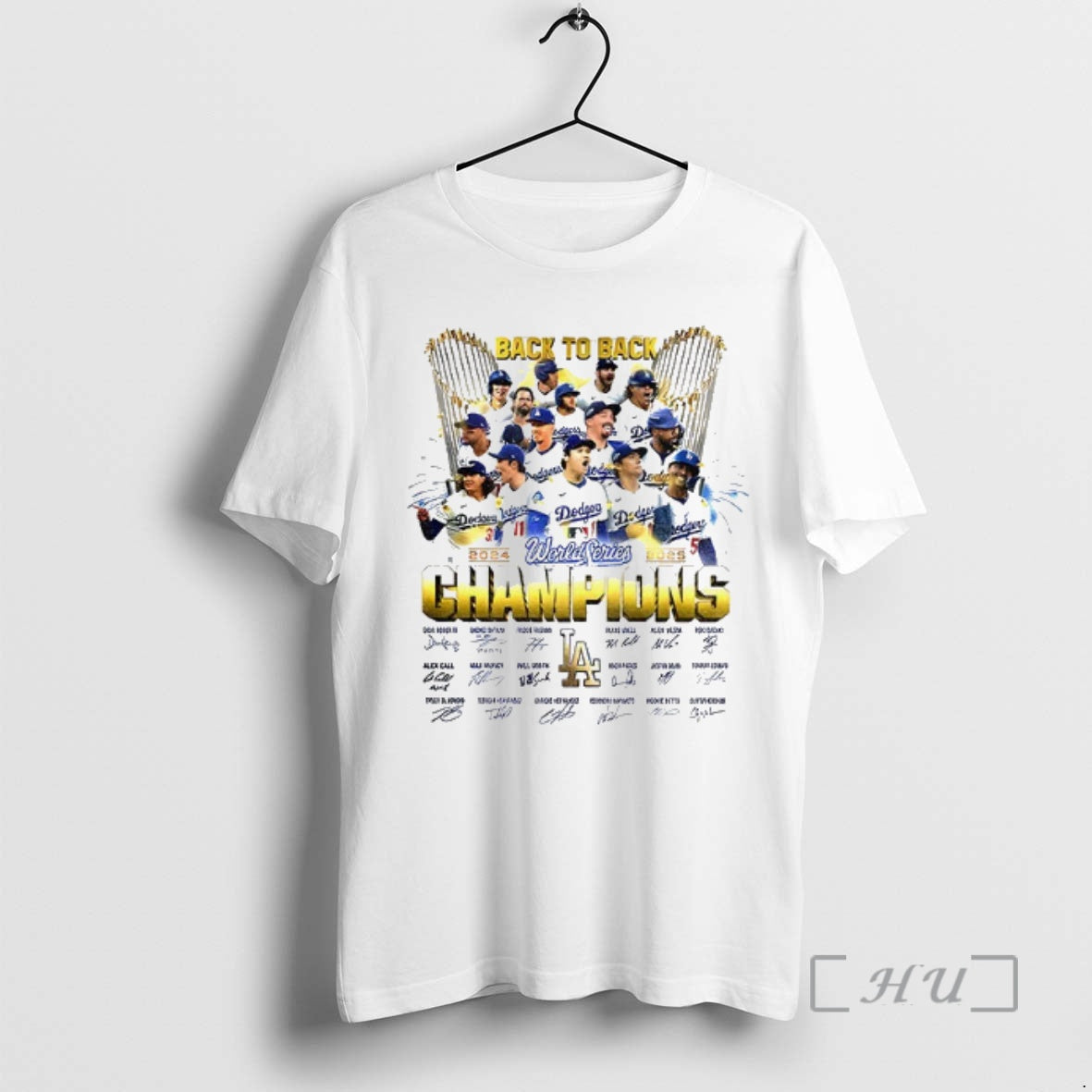 Trending Los Angeles Dodgers 2025 World Series Champions Back To Back Signature Shirt Hoodie Sweatshirt | PurePodTees.com