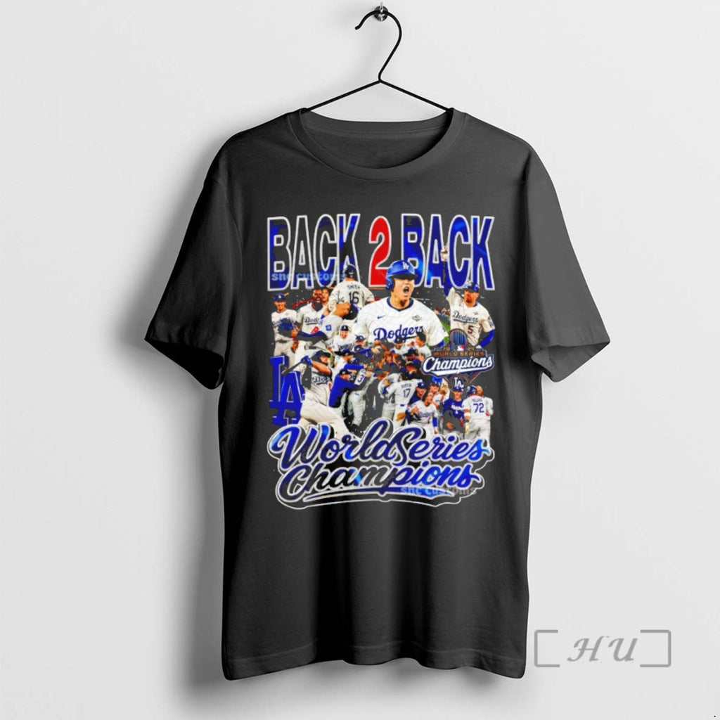 Trending Los Angeles Dodgers Back 2 Back World Series Champions Trophy All Team Premium Shirt Hoodie Sweatshirt