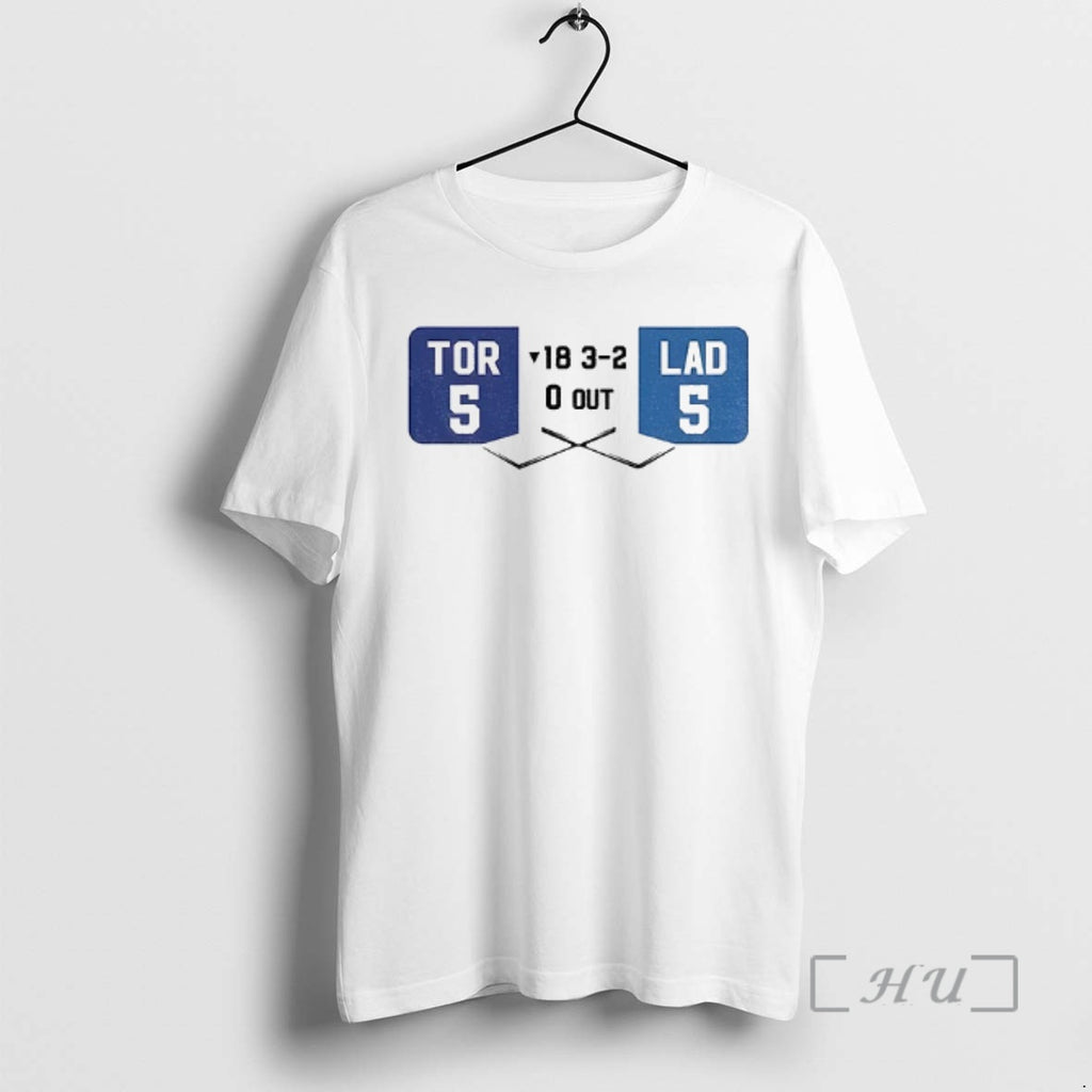 Trending Los Angeles Dodgers Lad 5 5 Toronto Blue Jays Tor Round 18 3 Shirt Hoodie Sweatshirt | PurePodTees.com