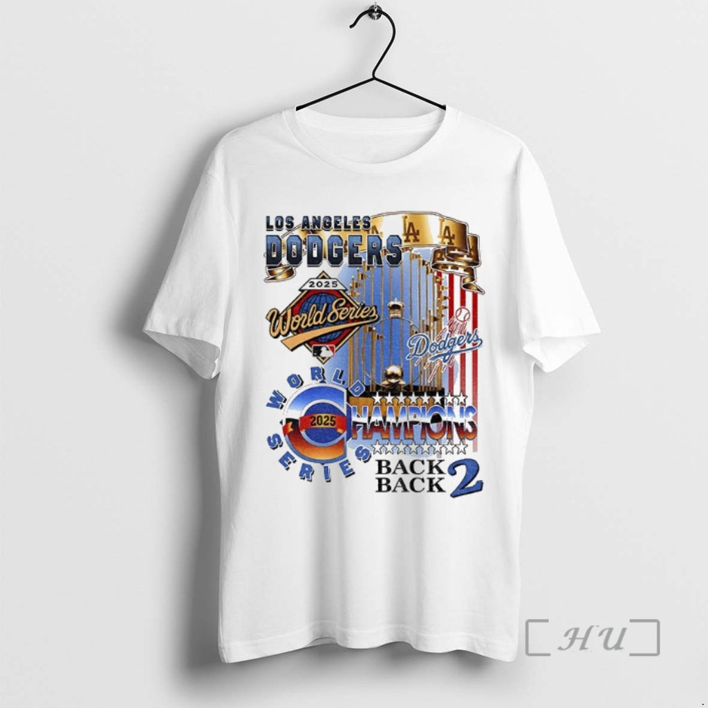 Trending Los Angeles Dodgers Trophy World Series Back 2 Back Champions 2025 Premium T Shirts Hoodie Sweatshirt