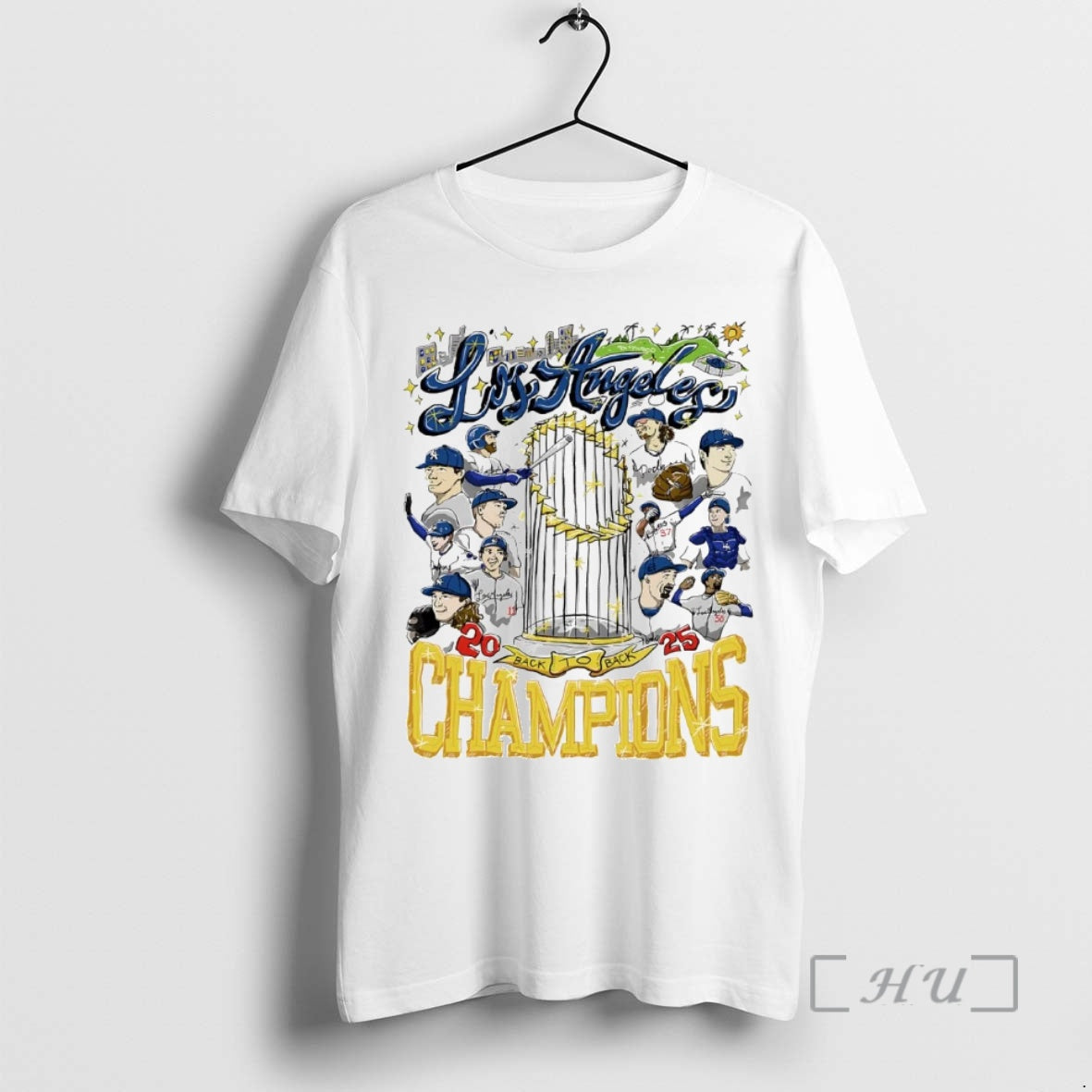 Trending Los Angeles Dodgers Back To Back Champions Trophy 2025 Shirt Hoodie Sweatshirt | PurePodTees.com