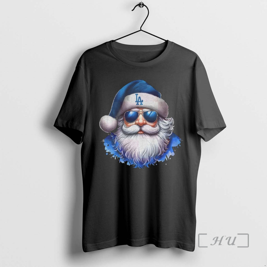 Trending Los Angeles Dogers Baseball Santa Christmas Shirt Hoodie Sweatshirt | PurePodTees.com