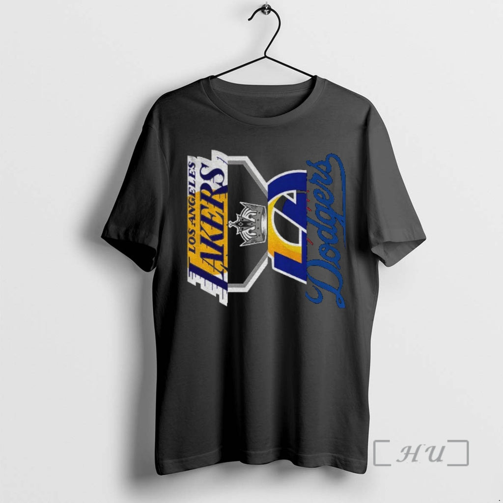 Trending Los Angeles Teams Dodgers Kings Lakers And Rams Logo Shirt Hoodie Sweatshirt | PurePodTees.com