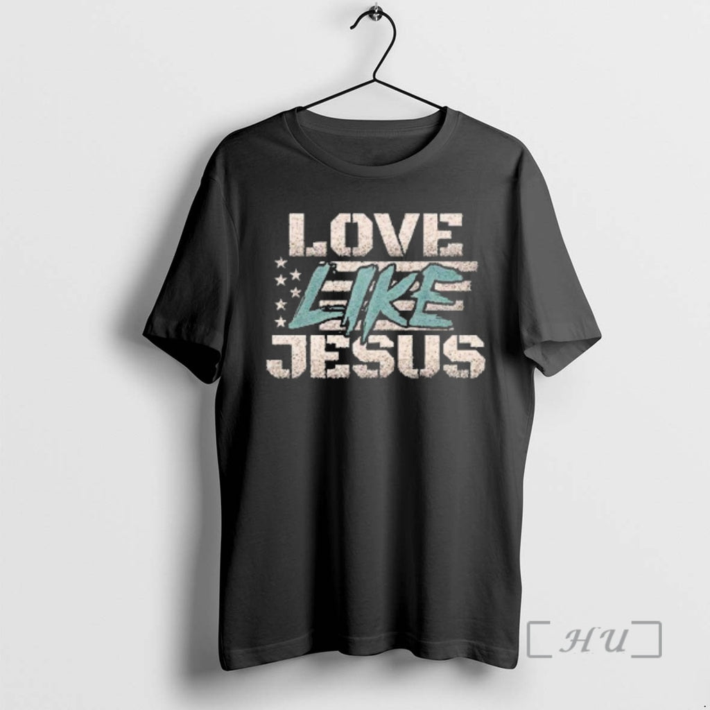 Trending Love Like Jesus Usa Flag Retro Shirt Hoodie Sweatshirt | PurePodTees.com