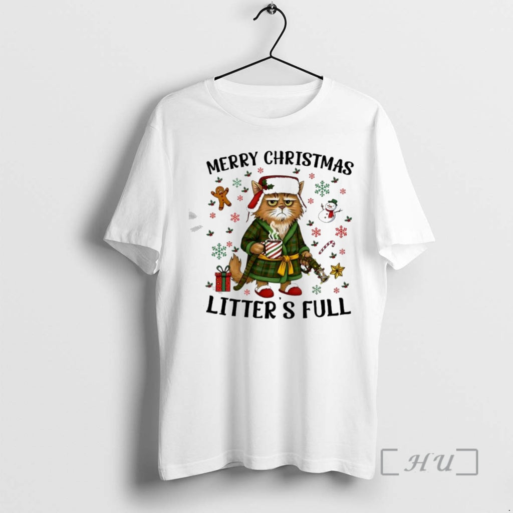Trending Merry Christmas Litters Full Cat Shirt Hoodie Sweatshirt | PurePodTees.com