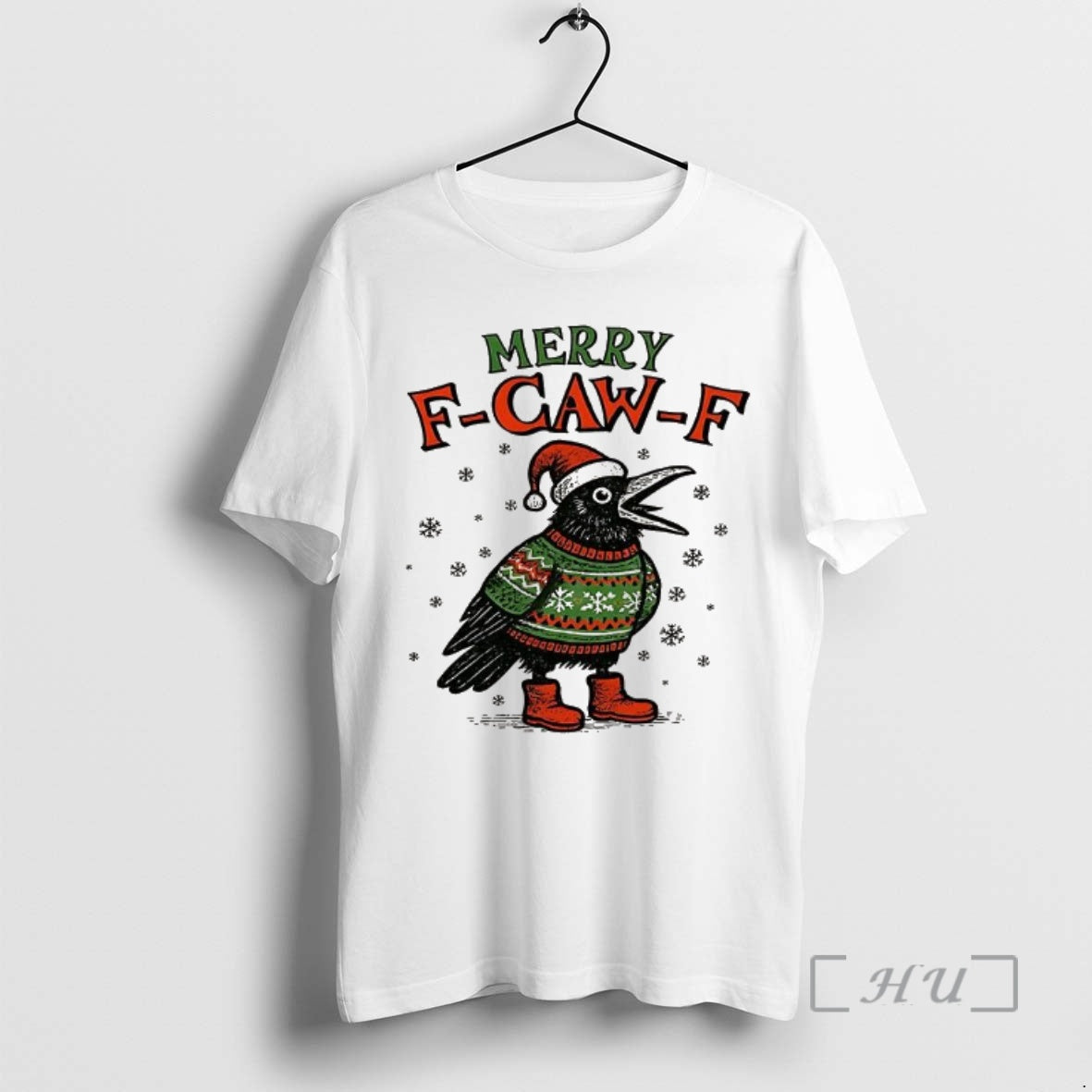 Trending Merry F Caw F Merry Christmas Shirt Hoodie Sweatshirt | PurePodTees.com