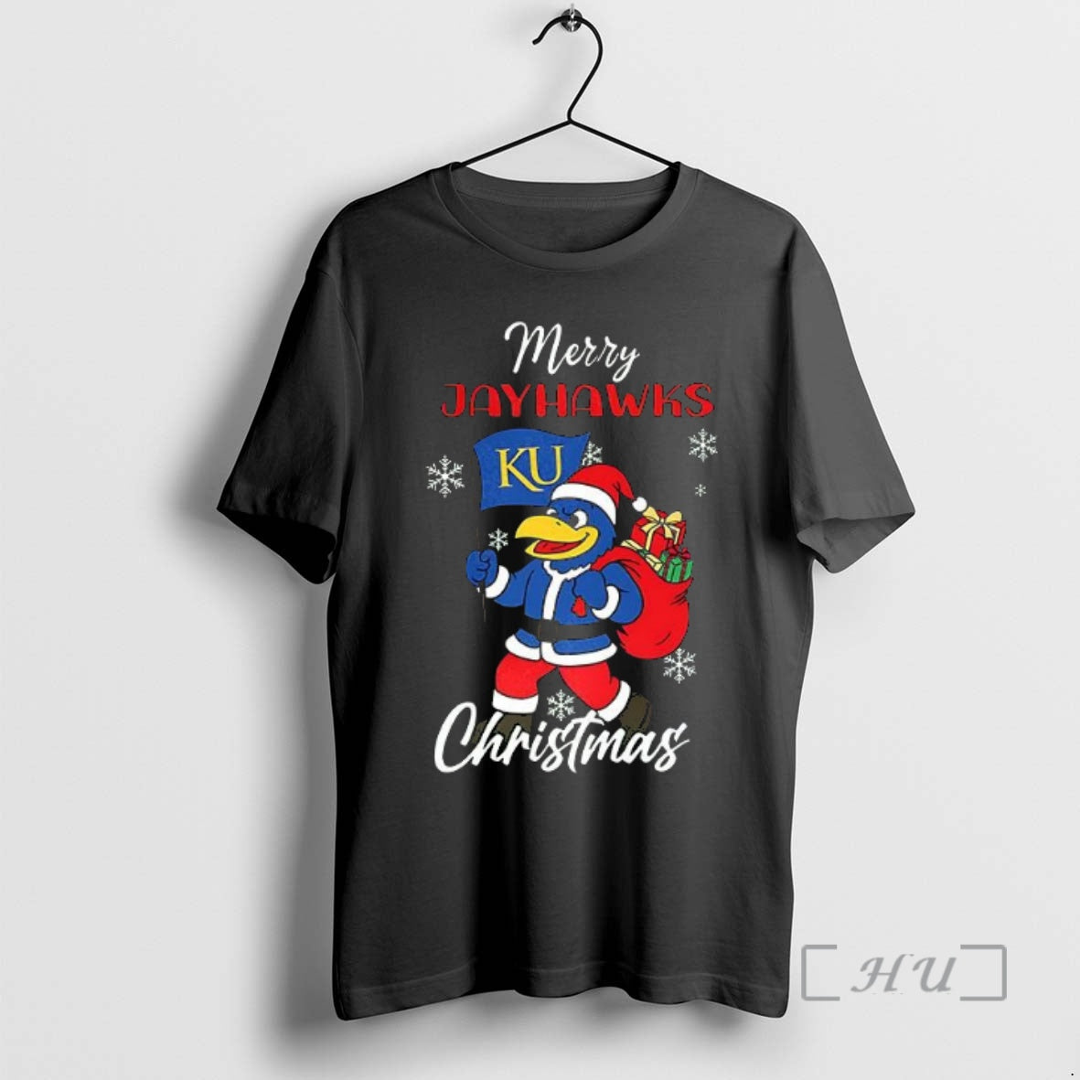 Trending Merry Kansas Jayhawks Ncaa Mascot Christmas Shirt Hoodie Sweatshirt | PurePodTees.com