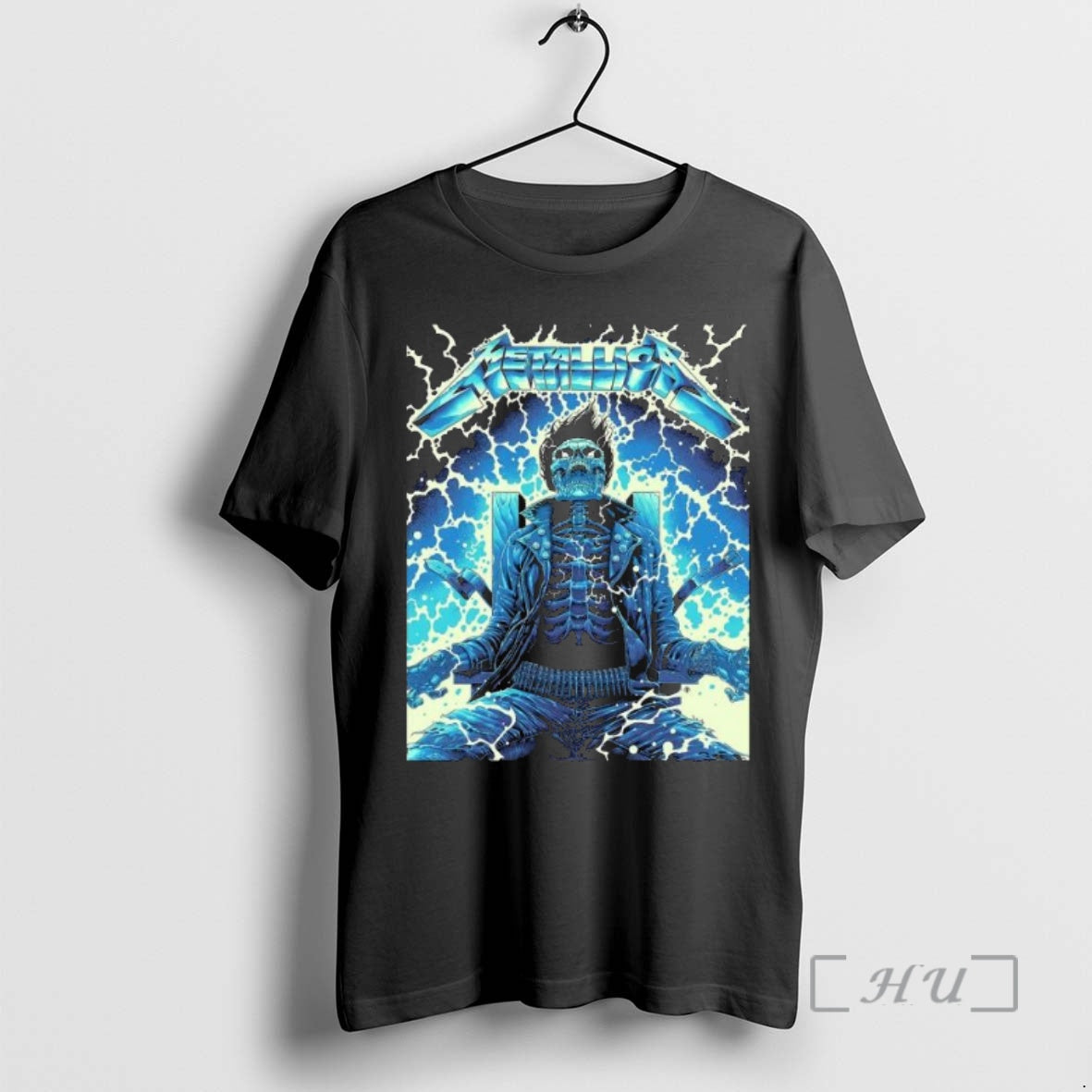 Trending Metallica Ride The Lightning Artwork By Luke Preece Australia M72 Tour Exclusive Art Skeleton Shirt Hoodie...