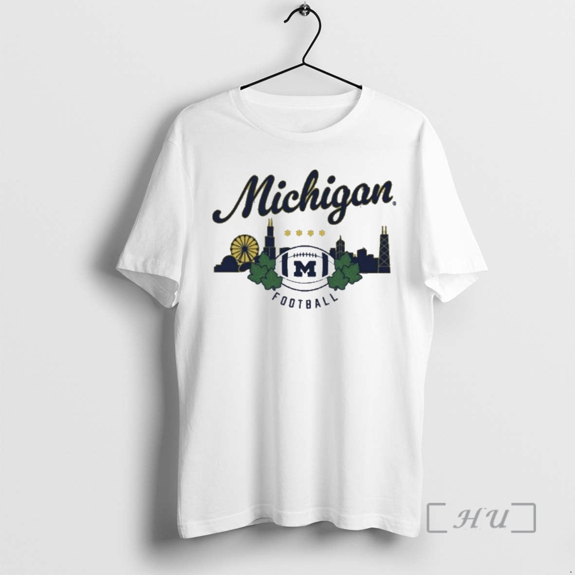 Trending Michigan Wolverines Football Chicago Skyline Shirt Hoodie Sweatshirt | PurePodTees.com