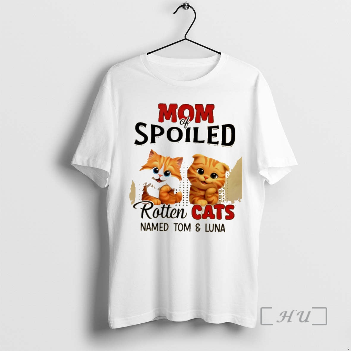 Trending Mom Of Spoiled Rotten Cats Named Tom And Luna Shirt Hoodie Sweatshirt | PurePodTees.com