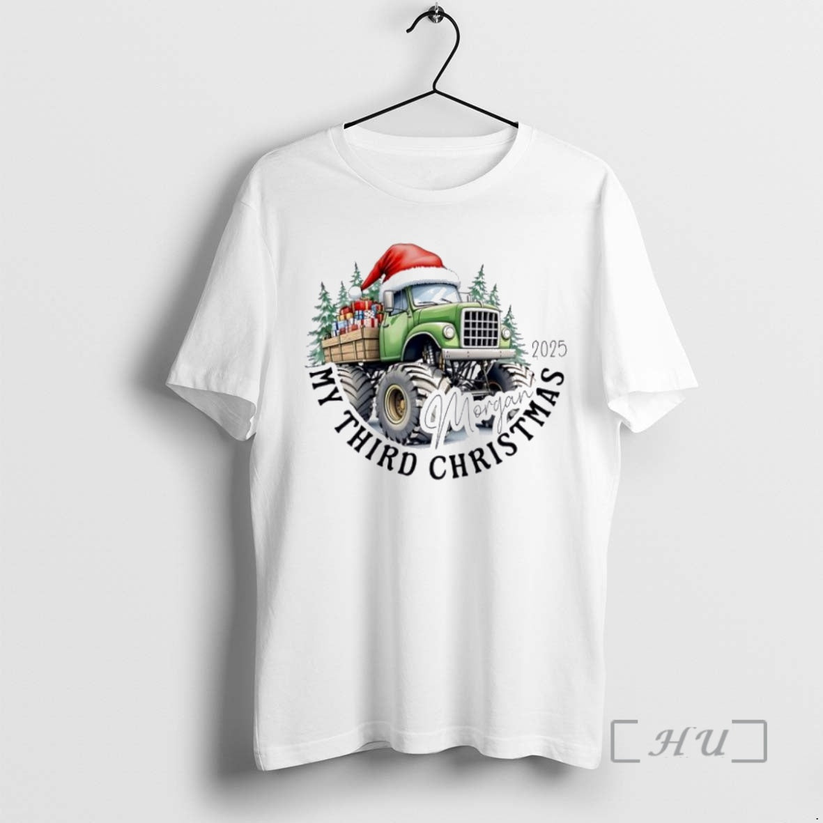 Trending Monster Truck My Third Christmas Personalized Ornaments White Shirt Hoodie Sweatshirt | PurePodTees.com