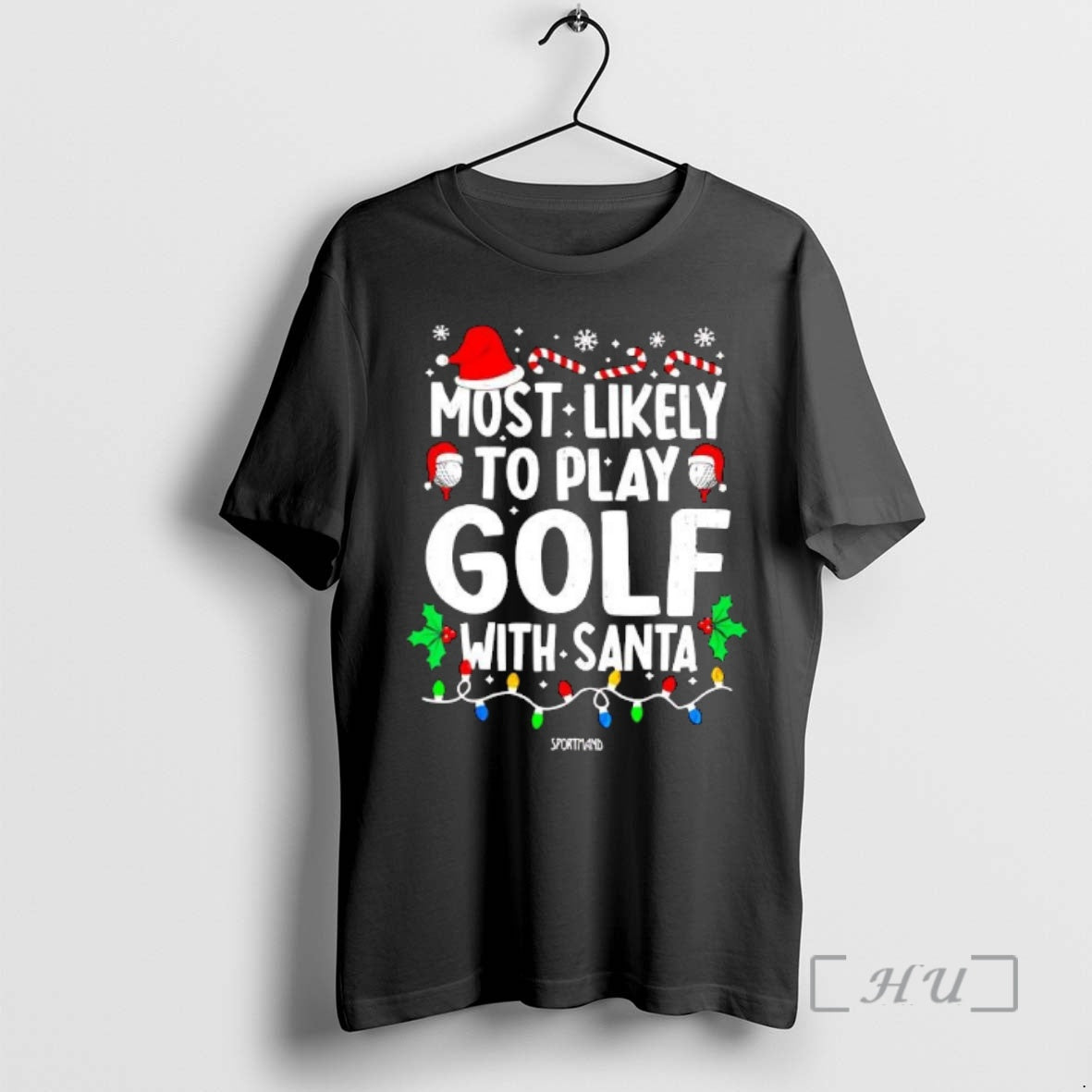 Trending Most Likely To Play Golf With Santa Christmas Shirt Hoodie Sweatshirt | PurePodTees.com