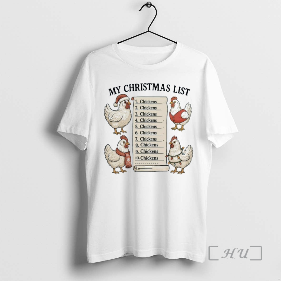 Trending My Christmas List Chickens 2025 Shirt Hoodie Sweatshirt | PurePodTees.com