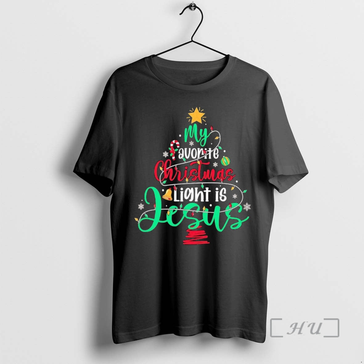 Trending My Favorite Christmas Light Is Jesus Shirt Hoodie Sweatshirt | PurePodTees.com