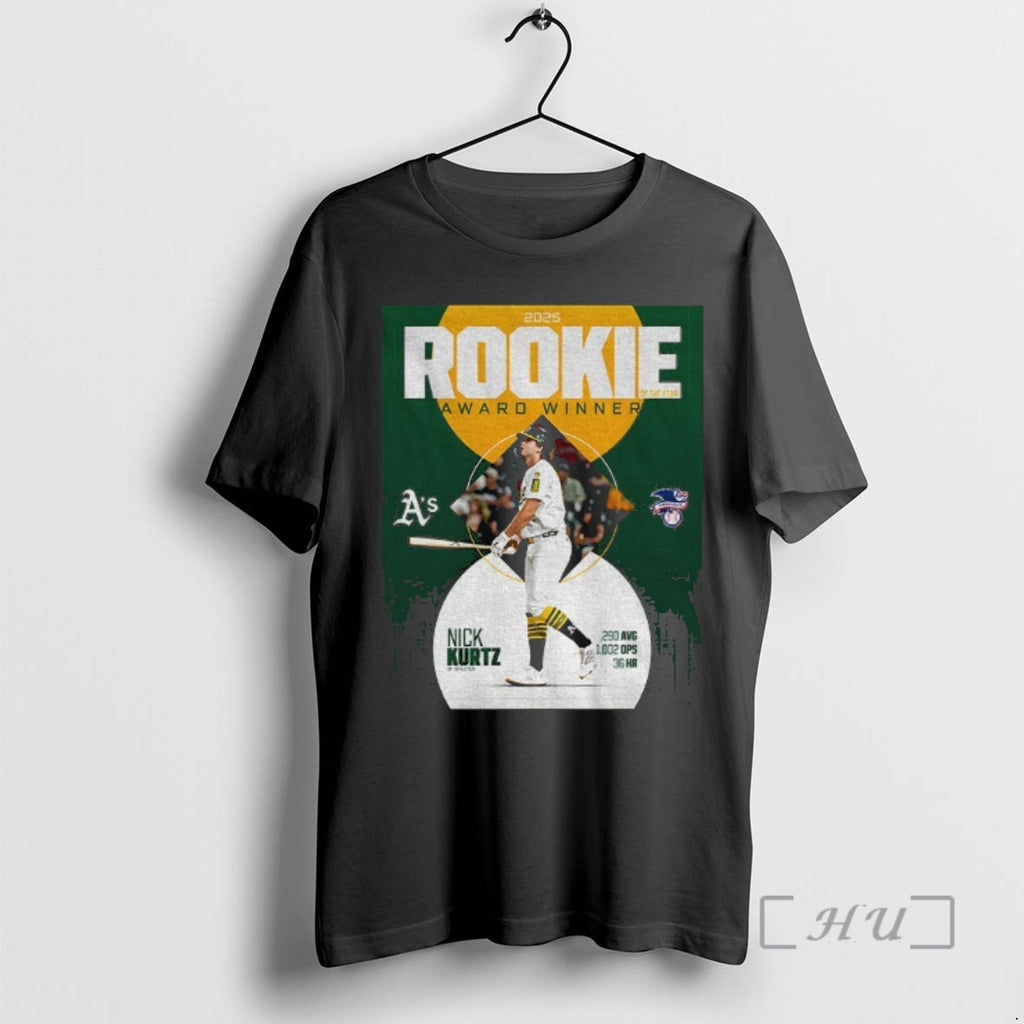 Trending Nick Kurtz Oakland Athletics American League Rookie Award Winner Shirt Hoodie Sweatshirt | PurePodTees.com