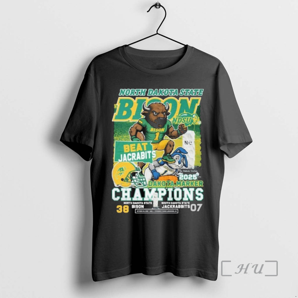 Trending North Dakota State Bison Beat South Dakota State Jackrabbits Champions 2025 Mascot Premium Shirt Hoodie Sweatshirt