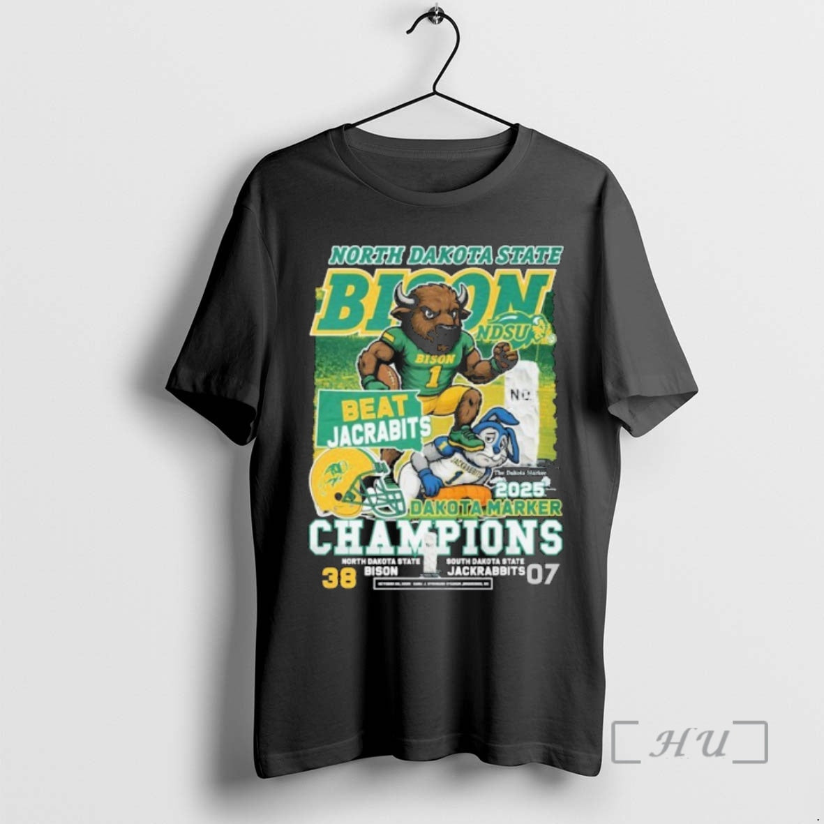 Trending North Dakota State Bison Beat South Dakota State Jackrabbits Champions 2025 Mascot Premium Shirt Hoodie Sweatshirt
