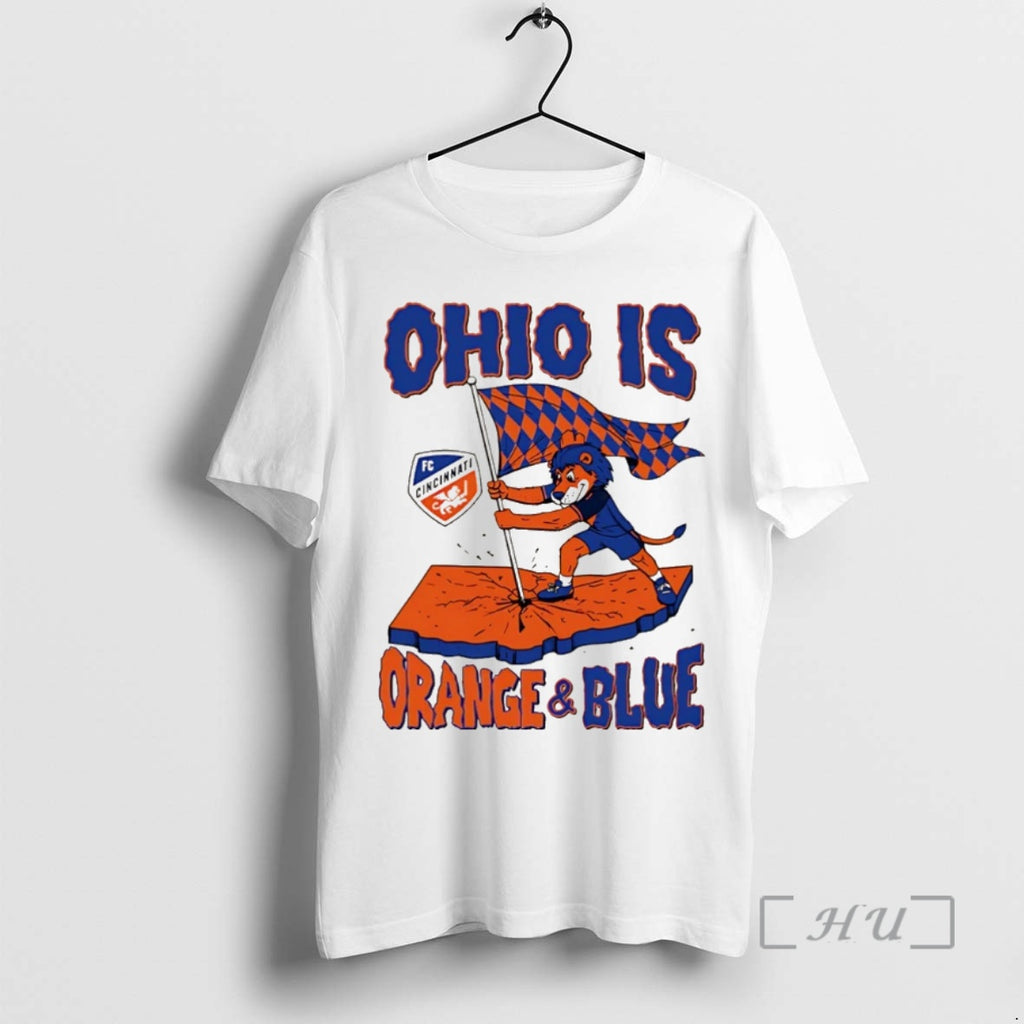 Trending Ohio Is Orange And Blue Fc Cincinnati Mascot Christmas Shirt Hoodie Sweatshirt | PurePodTees.com