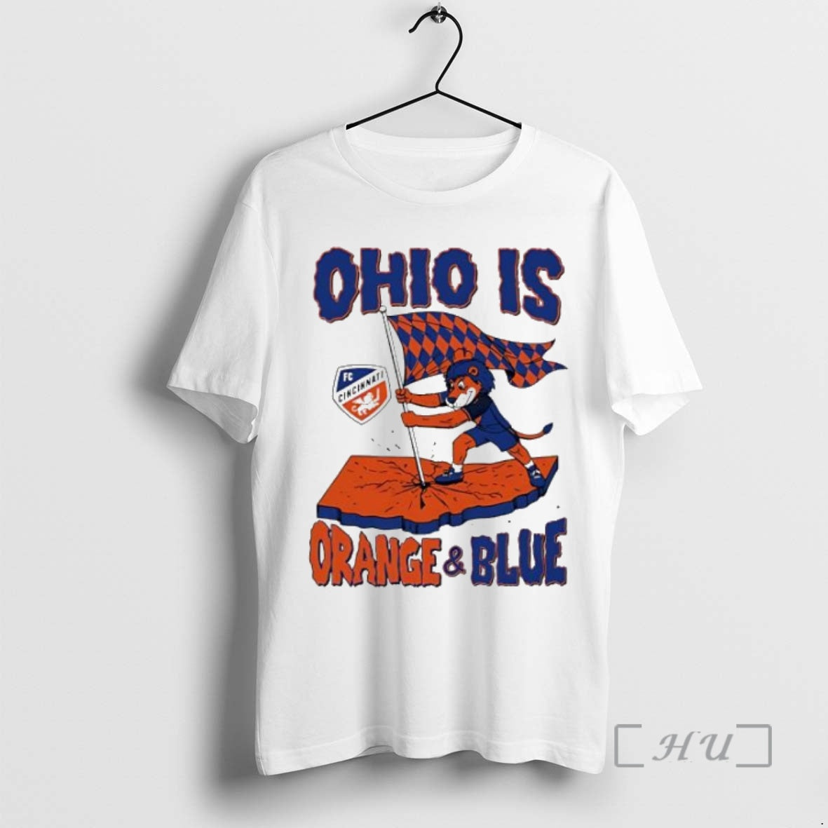 Trending Ohio Is Orange And Blue Fc Cincinnati Mascot Flag Shirt Hoodie Sweatshirt | PurePodTees.com
