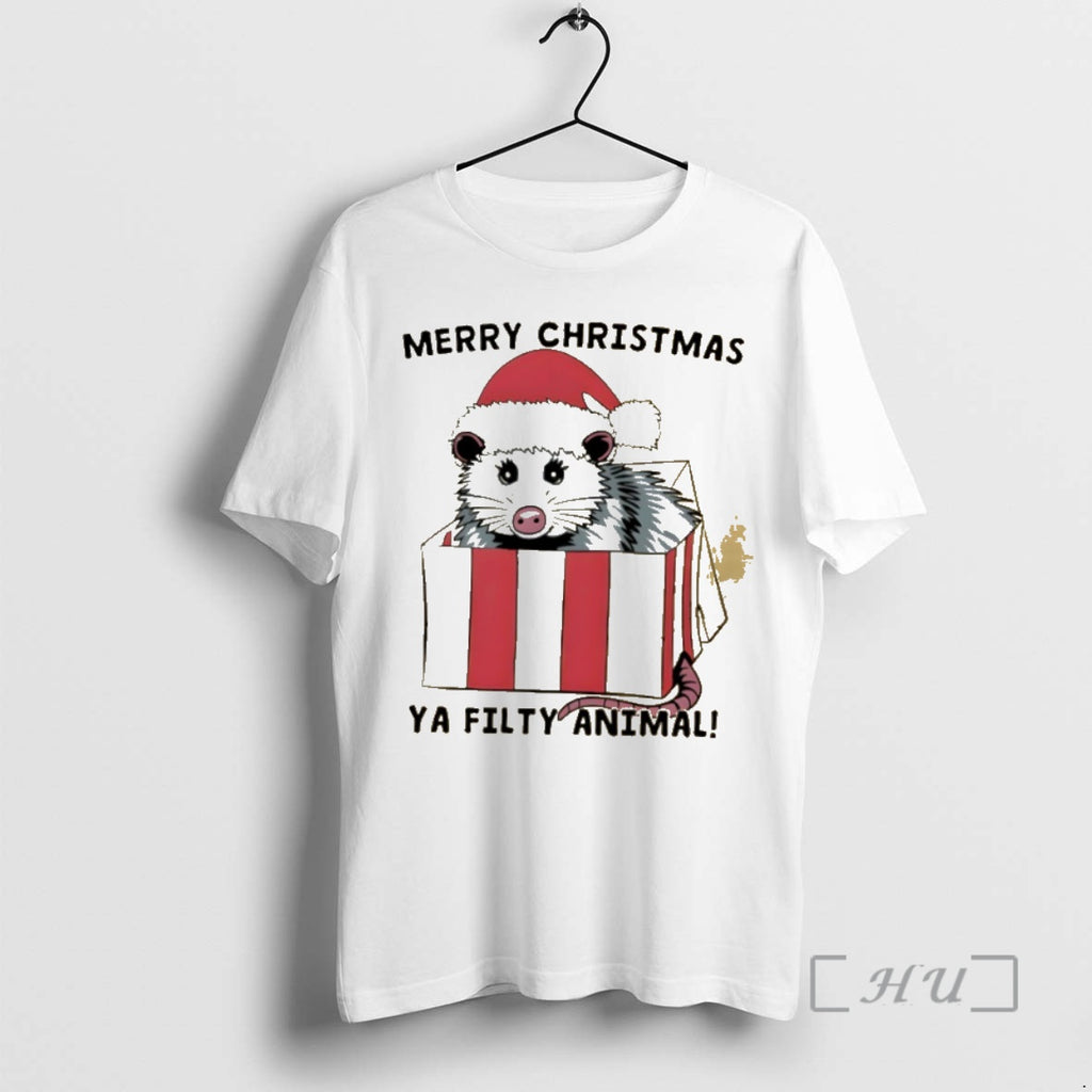 Trending Opossum Merry Christmas Ya Filty Animal Shirt Hoodie Sweatshirt | PurePodTees.com