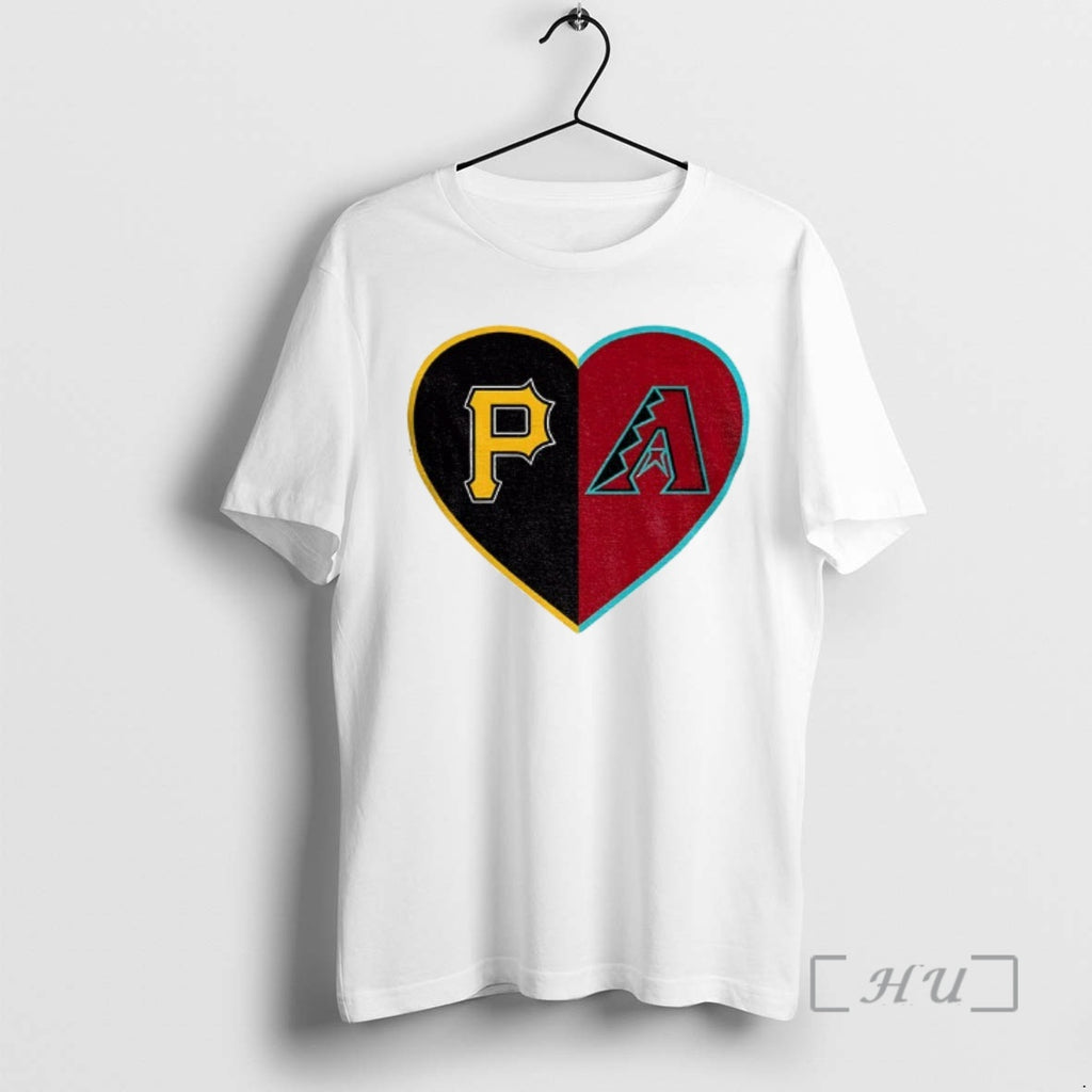 Trending Personalized Split Heart Pittsburgh Pirates Vs Arizona Diamondbacks Logo Shirt Hoodie Sweatshirt | PurePodTees.com