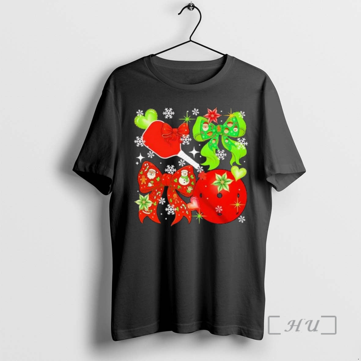Trending Pickleballs Christmas Coquette Lovely Bow Tie Snowing Shirt Hoodie Sweatshirt | PurePodTees.com